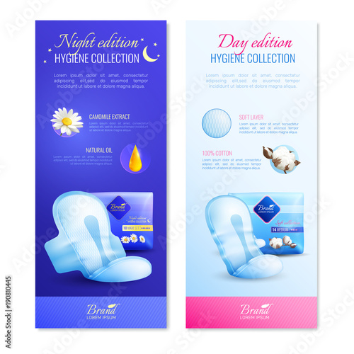 Feminine Hygiene Vertical Banners Set