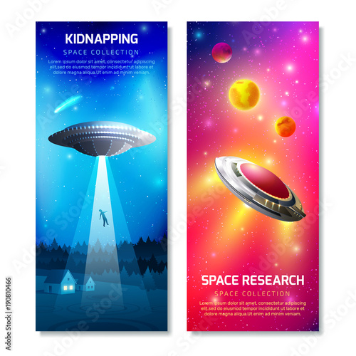 Alien Spaceship Vertical Banners