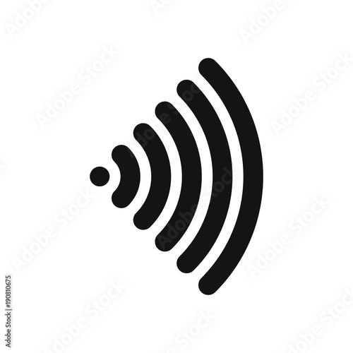 Wifi symbol. Wireless internet connection or hotspot sign. Black simple flat vector icon with rounded corners.