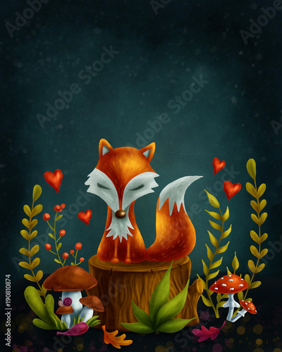 Fototapeta Little red fox