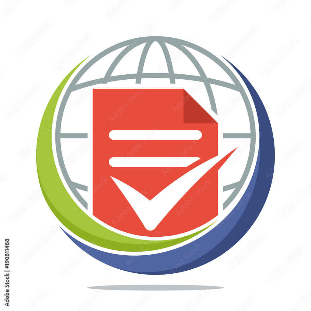 logo icon with global survey media concept logo icon with global survey media concept