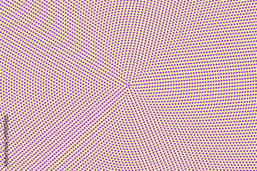 Purple yellow dotted halftone. Halftone vector background. Frequent micro dotted pattern.