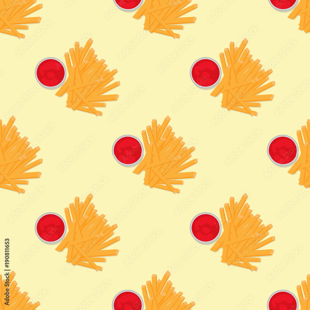 frenchfries seamless pattern background