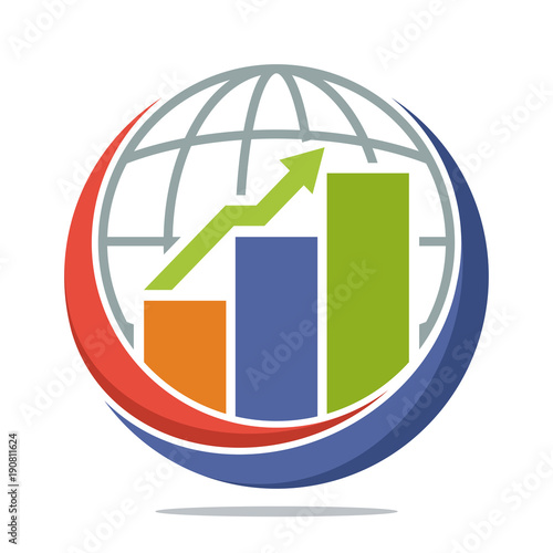 logo icon with global economic business management concept