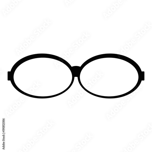 Oval glasses icon. Simple illustration of oval glasses vector icon for web