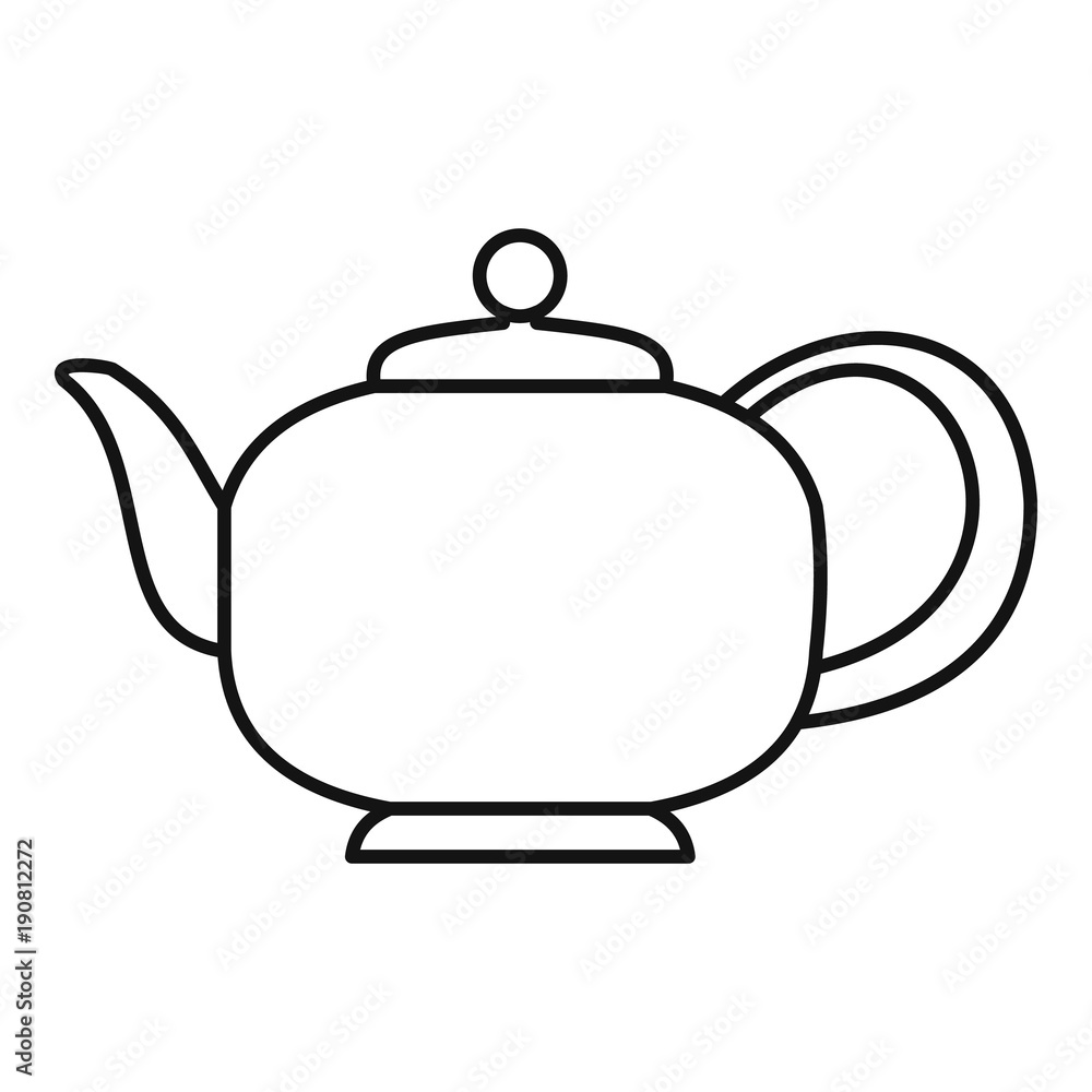 Obraz premium Teapot with handle icon. Outline illustration of teapot with handle vector icon for web
