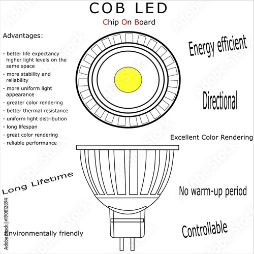 COB led bulb isolated vector