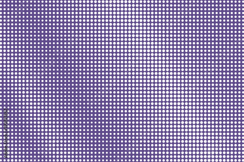 Purple white dotted halftone. Halftone vector background. Diagonal regular dotted gradient.