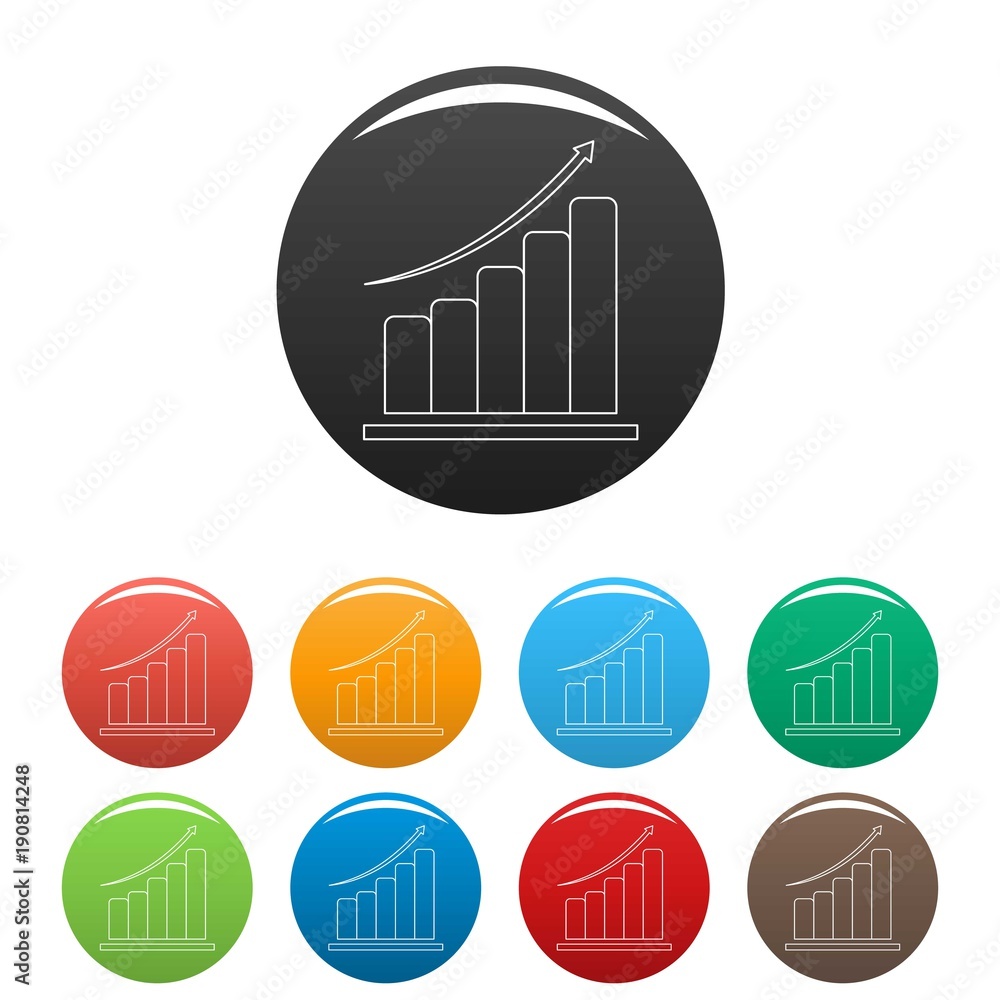 Obraz premium Diagram icons color set isolated on white background for any web design