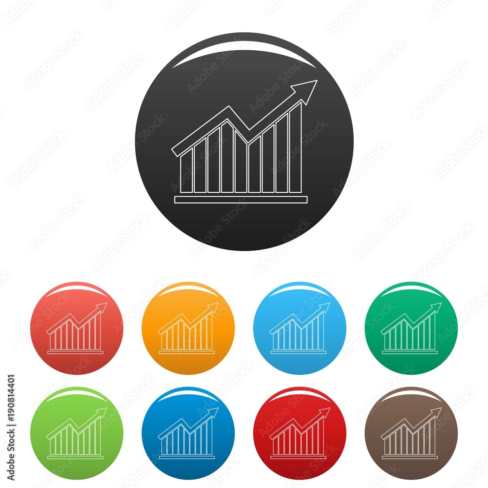 Best graph icons color set isolated on white background for any web design Best graph icons color set isolated on white background for any web design