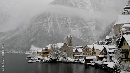 Village in the mountain valley in the Austria