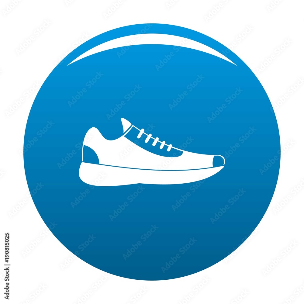 Sneakers icon vector blue circle isolated on white background Sneakers icon vector blue circle isolated on white background