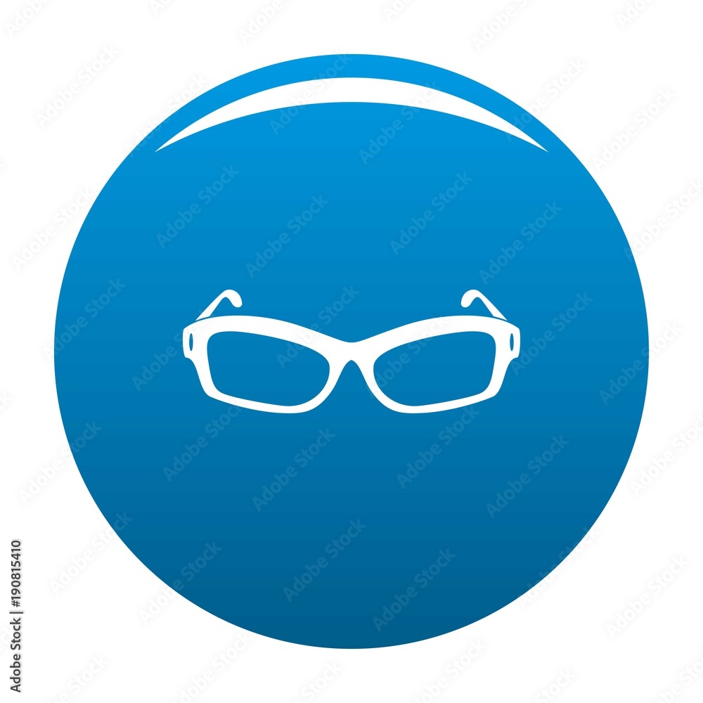 Eyeglasses icon vector blue circle isolated on white background Eyeglasses icon vector blue circle isolated on white background