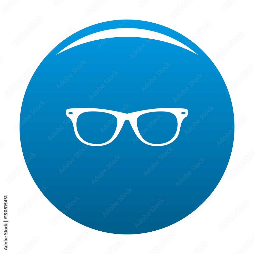 Man glasses icon vector blue circle isolated on white background Man glasses icon vector blue circle isolated on white background