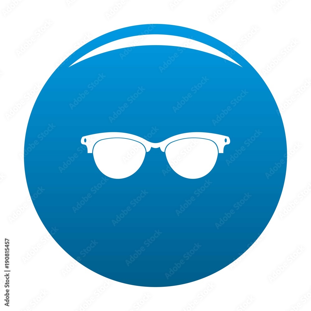 Eyeglasses for blind icon vector blue circle isolated on white background Eyeglasses for blind icon vector blue circle isolated on white background