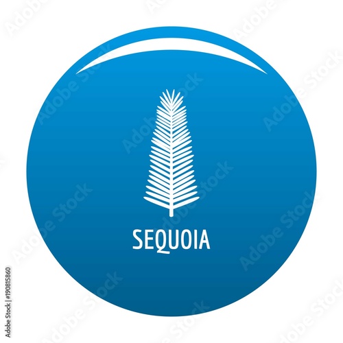 Sequoia leaf icon vector blue circle isolated on white background 