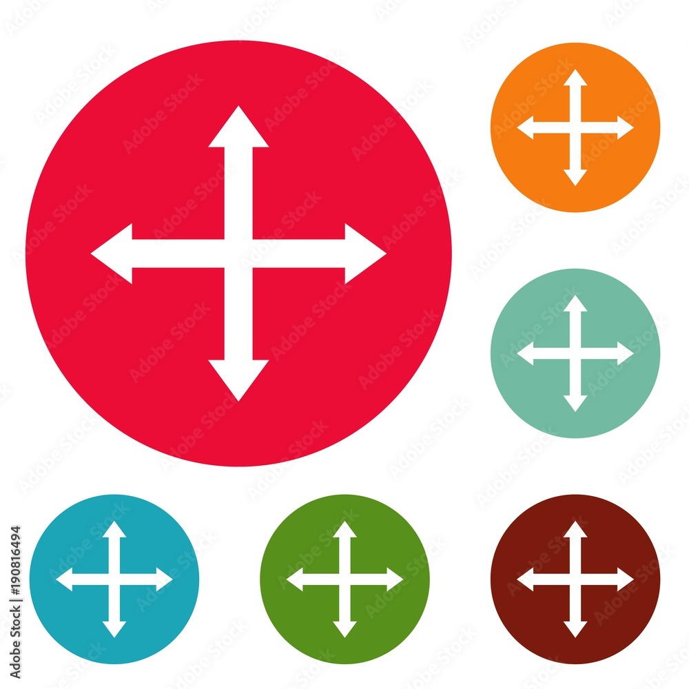 Obraz premium Cursor displacement web icons circle set vector isolated on white background