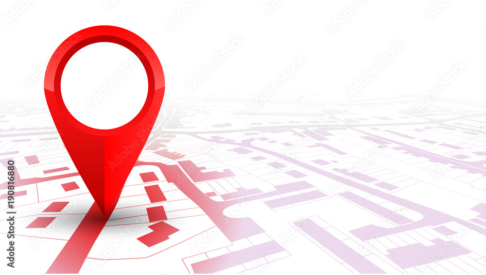 Red GPS navigator pointer on city map – stock vector Stock Vector ...