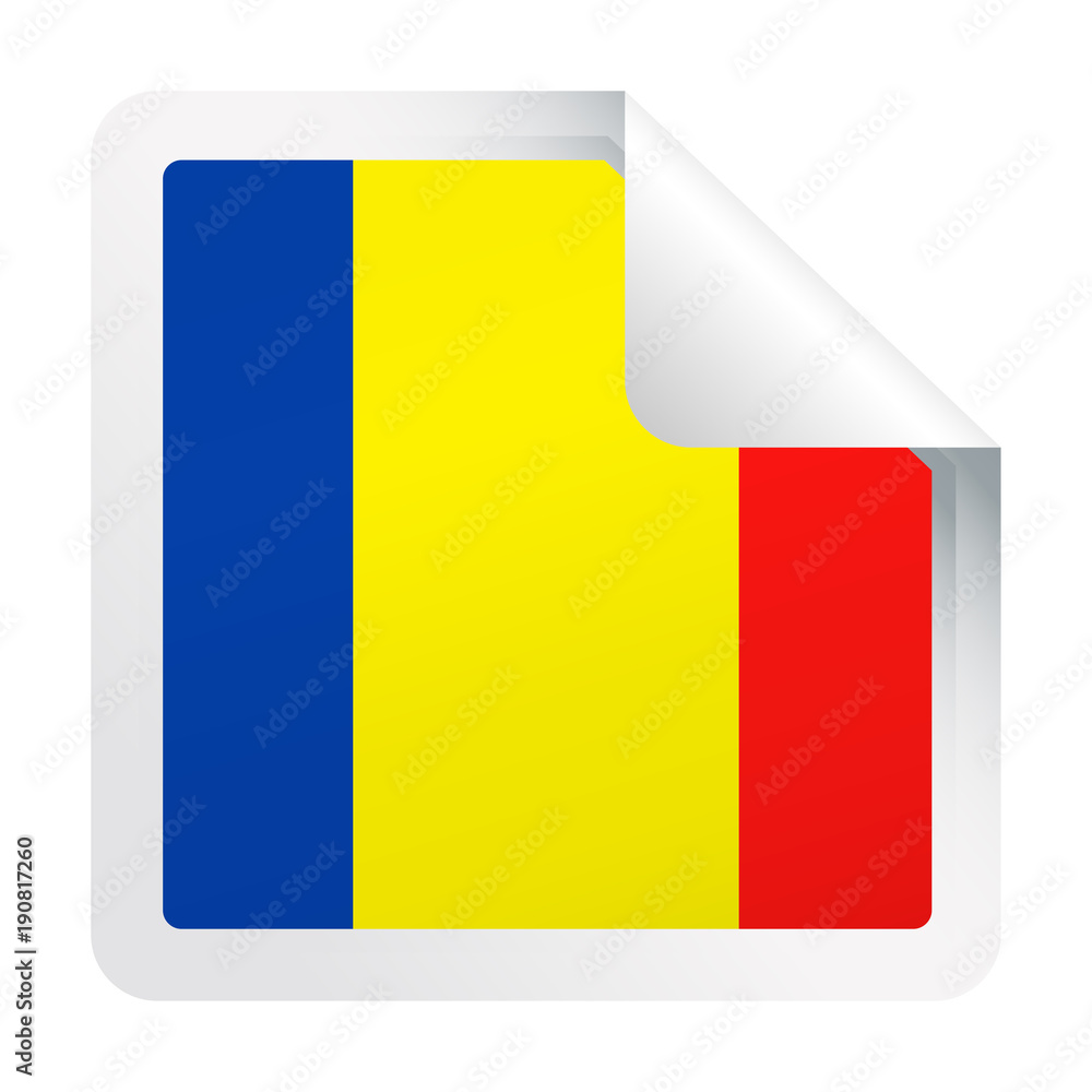Fototapeta premium Chad Flag Vector Square Corner Paper Icon