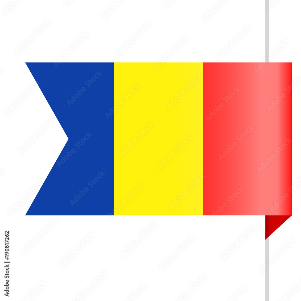 Fototapeta premium Chad Flag Vector Bookmark Icon