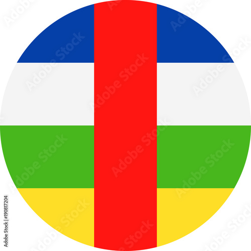 Central African Republic Flag Vector Round Flat Icon