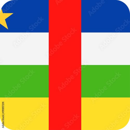 Central African Republic Flag Vector Square Flat Icon