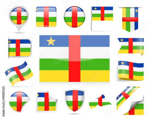 Central African Republic Flag Vector Set