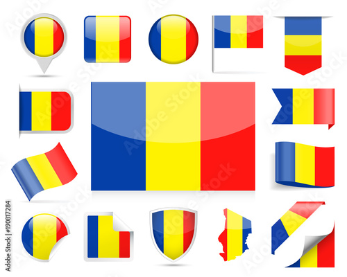 Chad Flag Vector Set