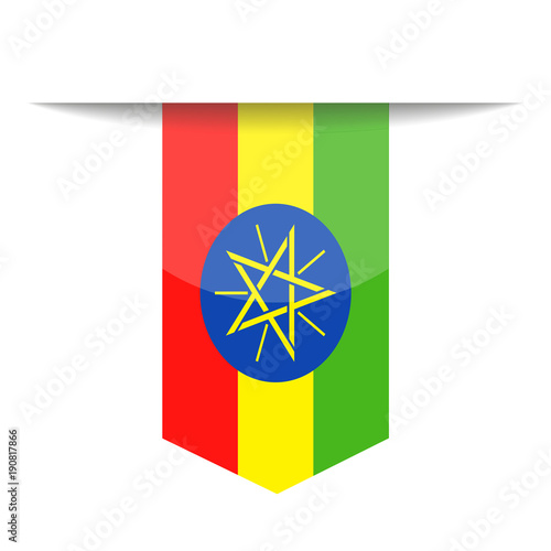Ethiopia Flag Vector Bookmark Icon