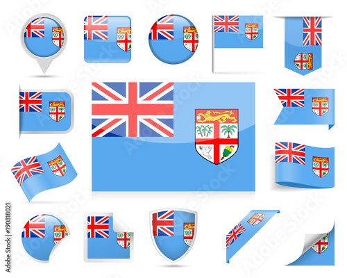 Fiji Flag Vector Set