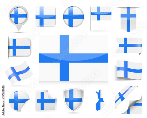 Finland Flag Vector Set