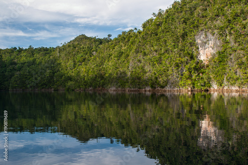 Fototapeta Naklejka Na Ścianę i Meble -  Limestone Island and Calm Lagoon in Raja Ampat
