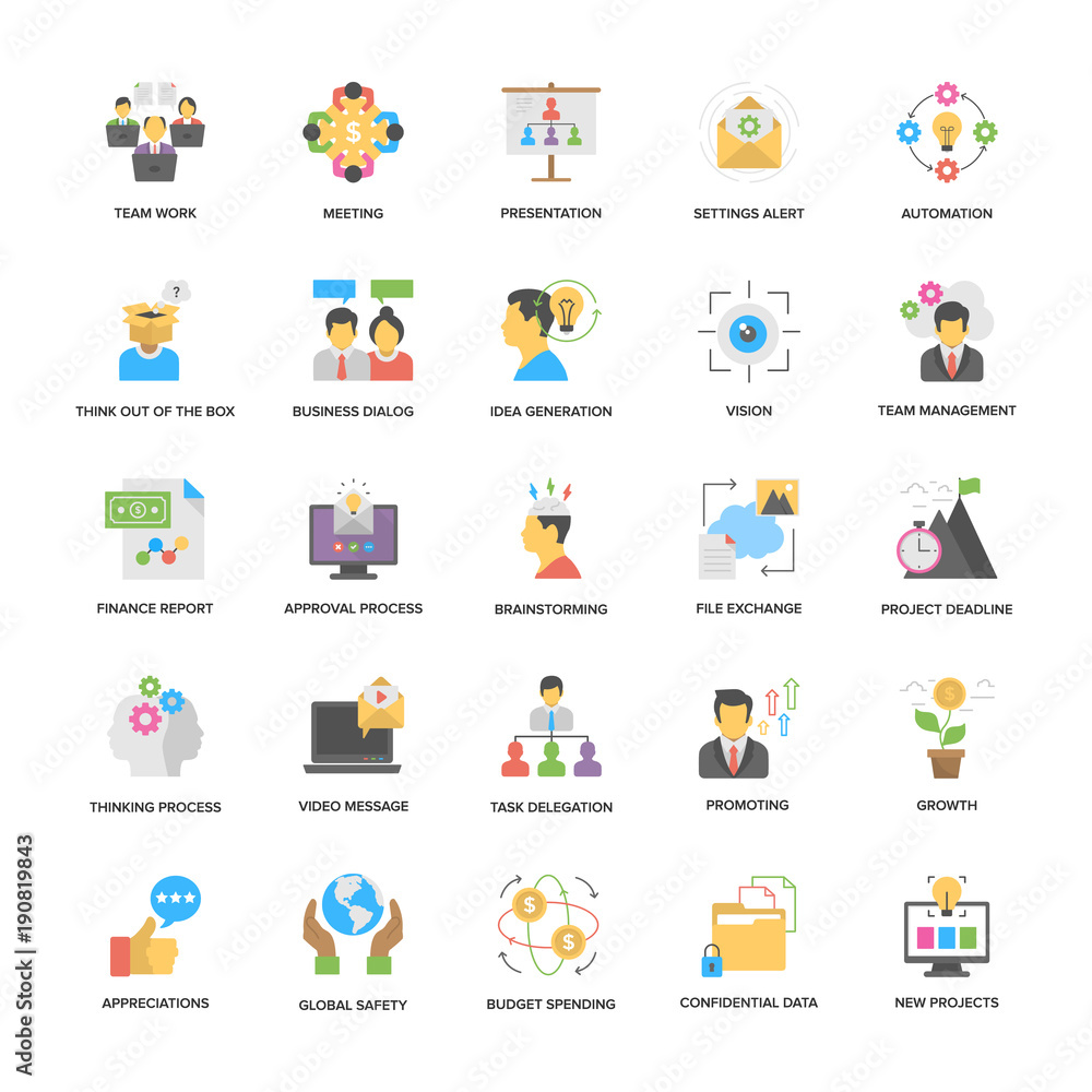 Project Management Icon Flat