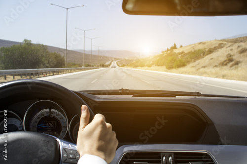 Fototapeta Naklejka Na Ścianę i Meble -  Driving Car Vehicle Interior View