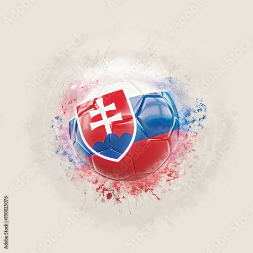 Grunge football with flag of slovakia