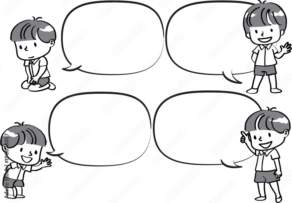 kids talk with blank speech bubble kids talk with blank speech bubble