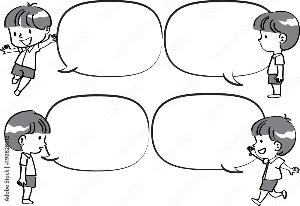 kids talk with blank speech bubble kids talk with blank speech bubble