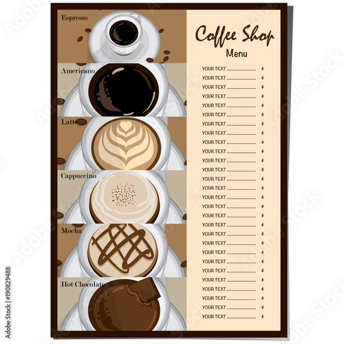 menu coffee restaurant template design hand drawing graphic