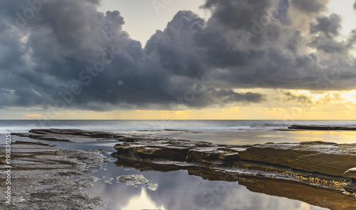 Overcast and Cloudy Sunrise Seascape © Merrillie