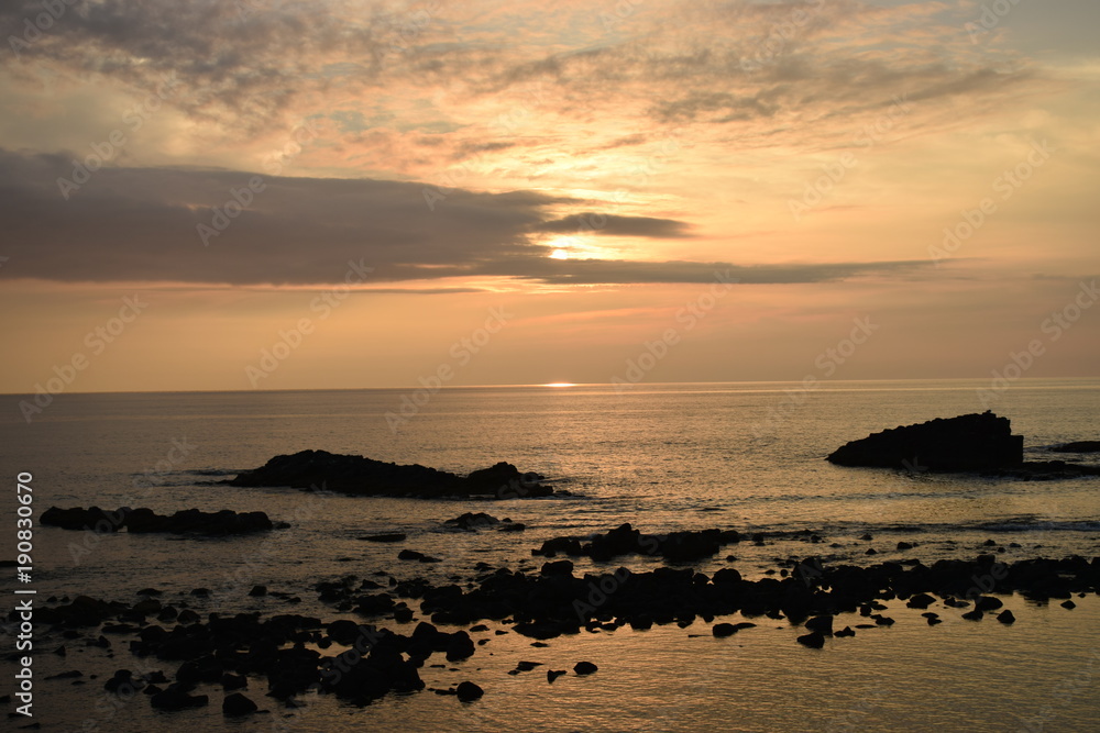黄金岬の夕日