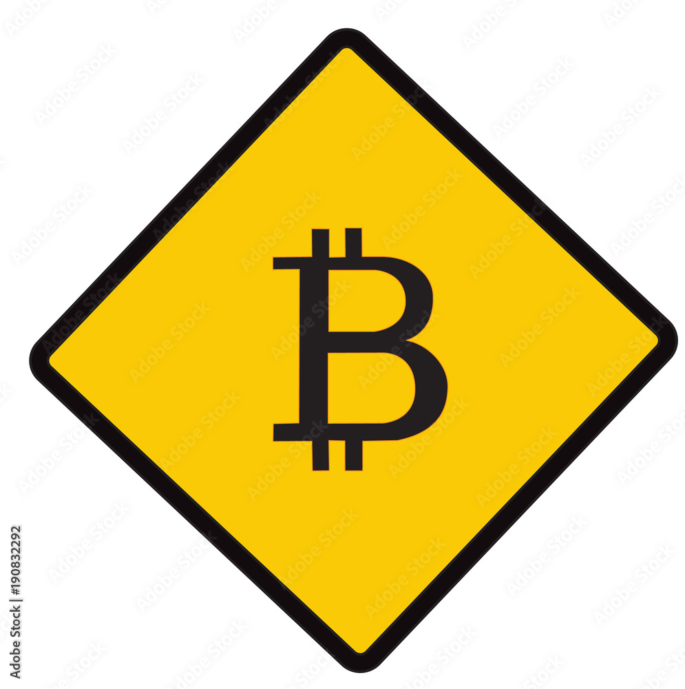 bitcoin caution sign, symbol, vector illustration. bitcoin caution sign, symbol, vector illustration.