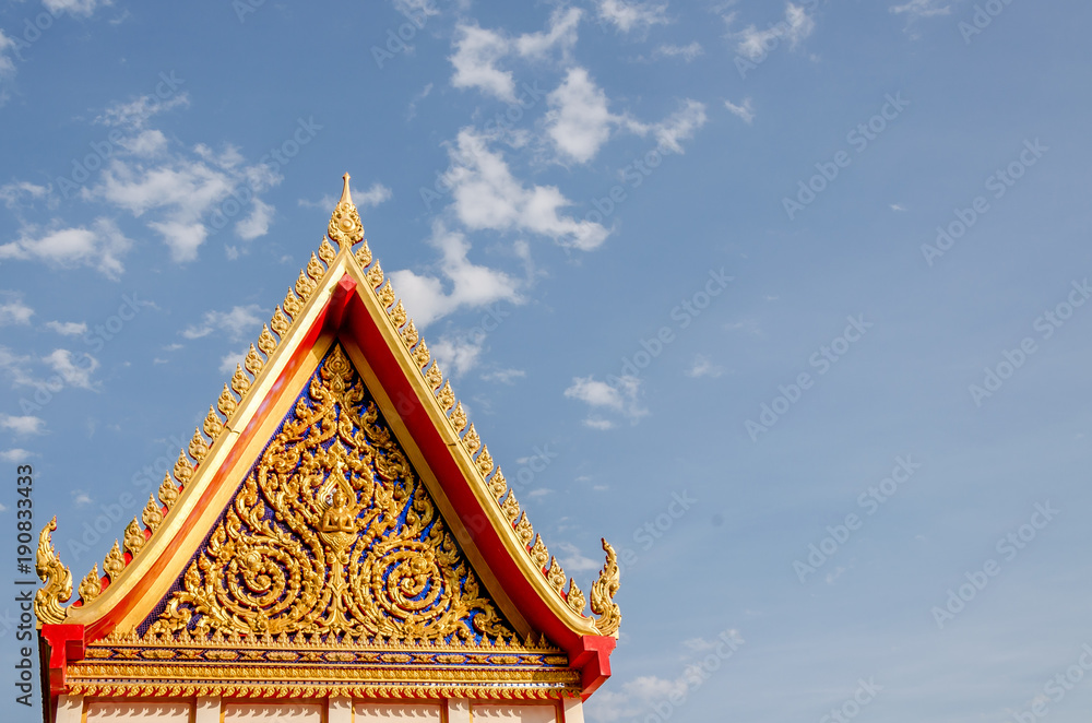 Thai temple and blue sky