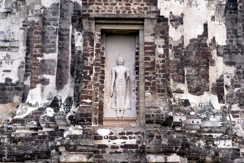 Old buddha statue in old buddhist temple, Phra Nakhon Si Ayutthaya, Thailand