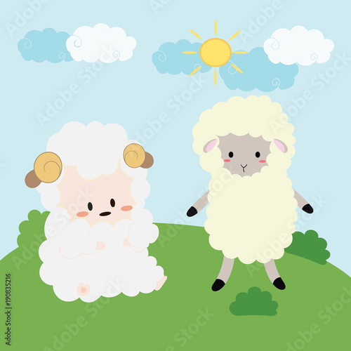 cute sheep vector © VectorBoyZ