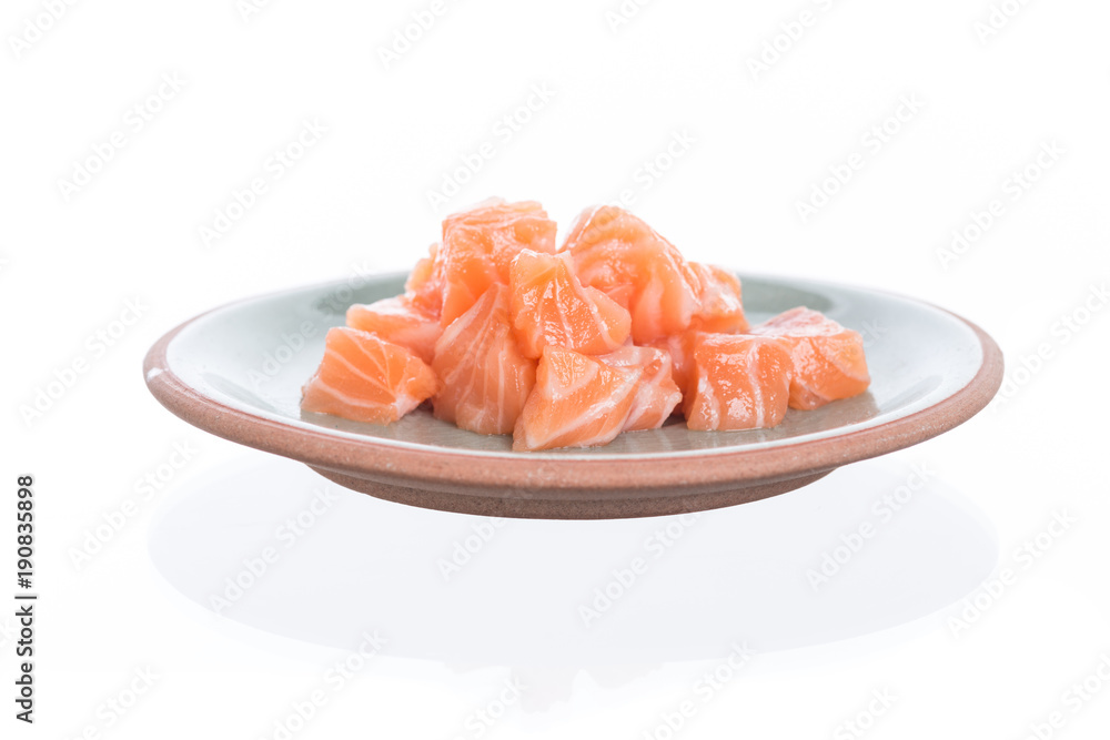 Fresh raw salmon fish isolated on a white