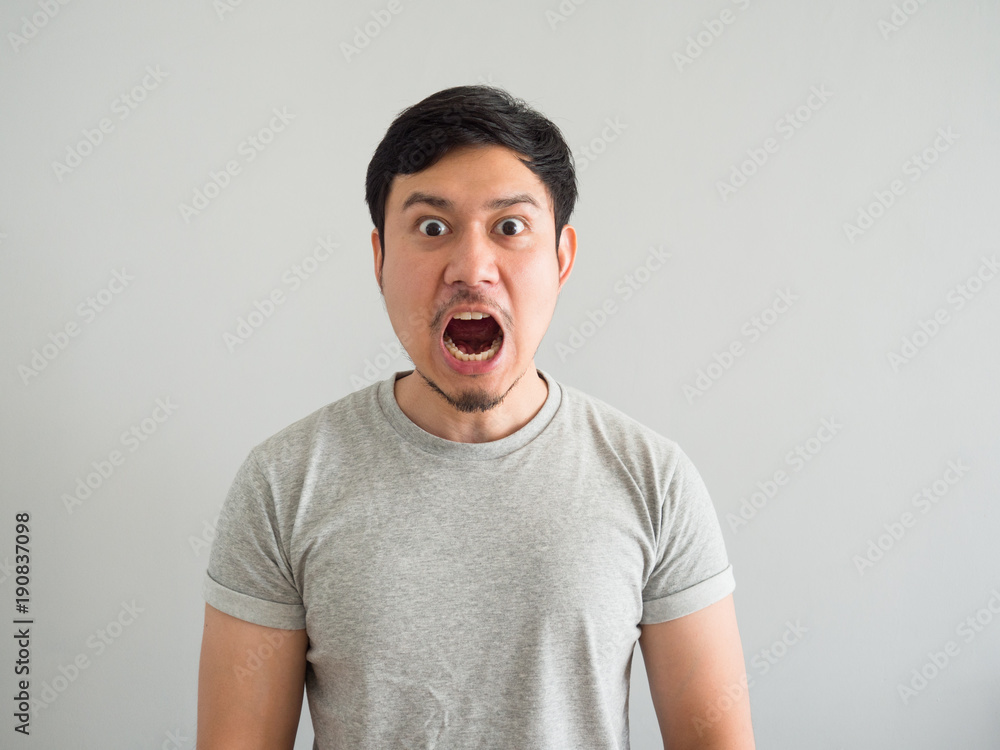 Funny face of bad breath man. Funny face of bad breath man.