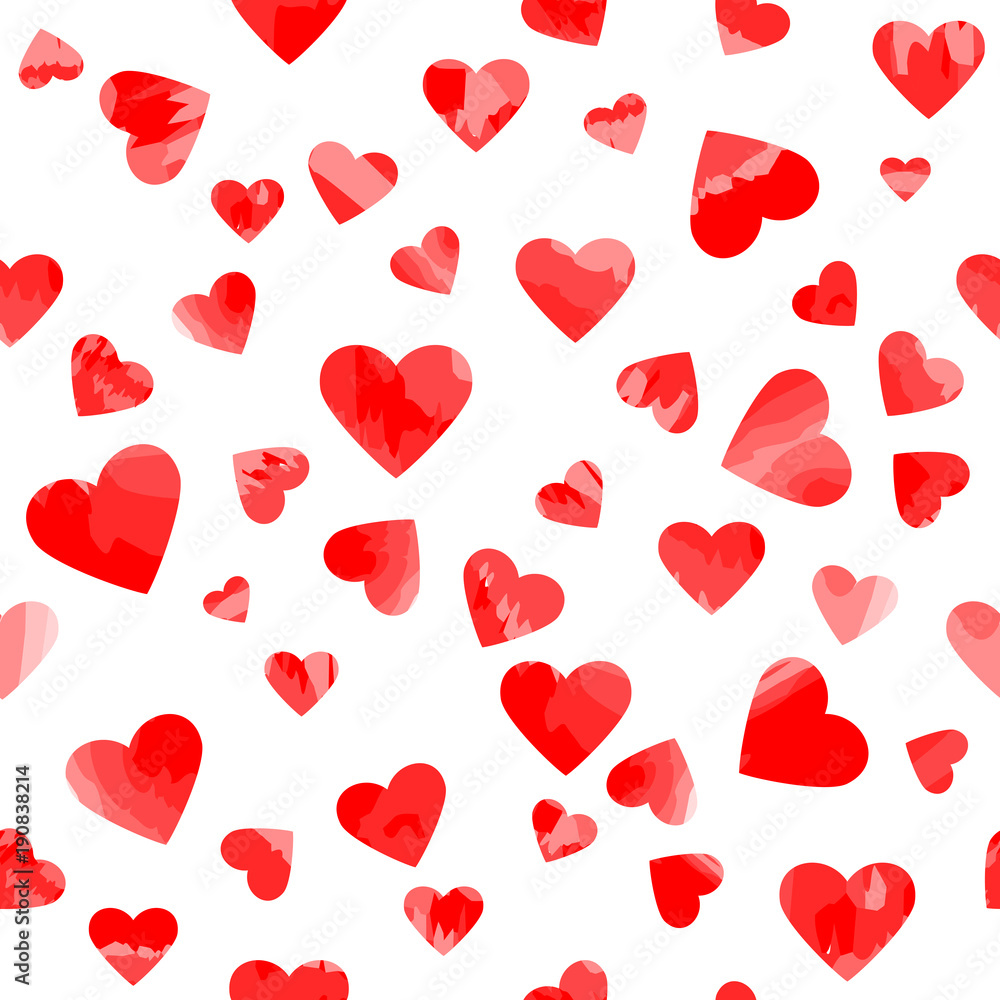 motley hearts. vector seamless pattern. valentines background