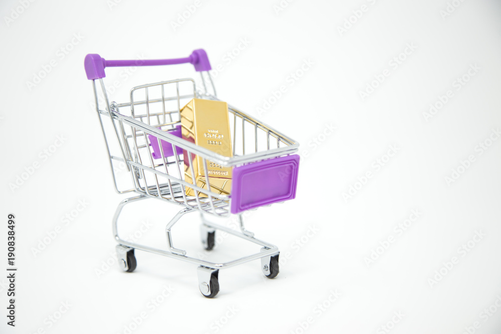 shopping cart with white background
