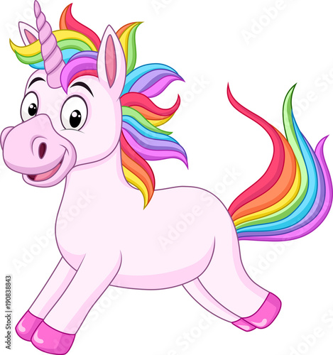 Cartoon rainbow unicorn horse © tigatelu