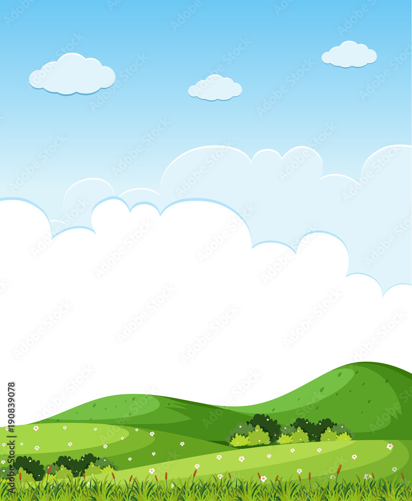 Background scene with green grass on the hills Background scene with green grass on the hills